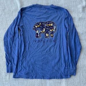 Blue Ivory Ella Graphic Elephant Long Sleeve Top
